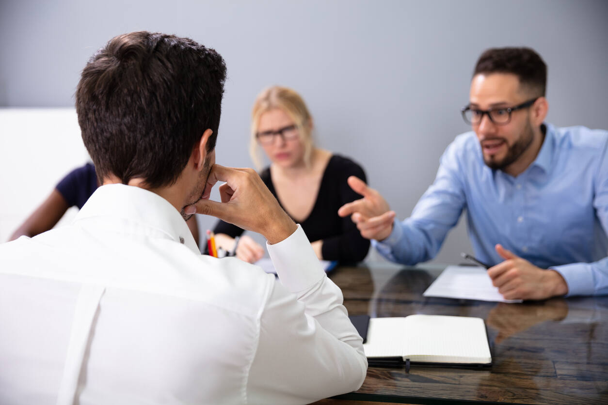 Couple in mediation with professional Family Law Mediatior in Stockton.